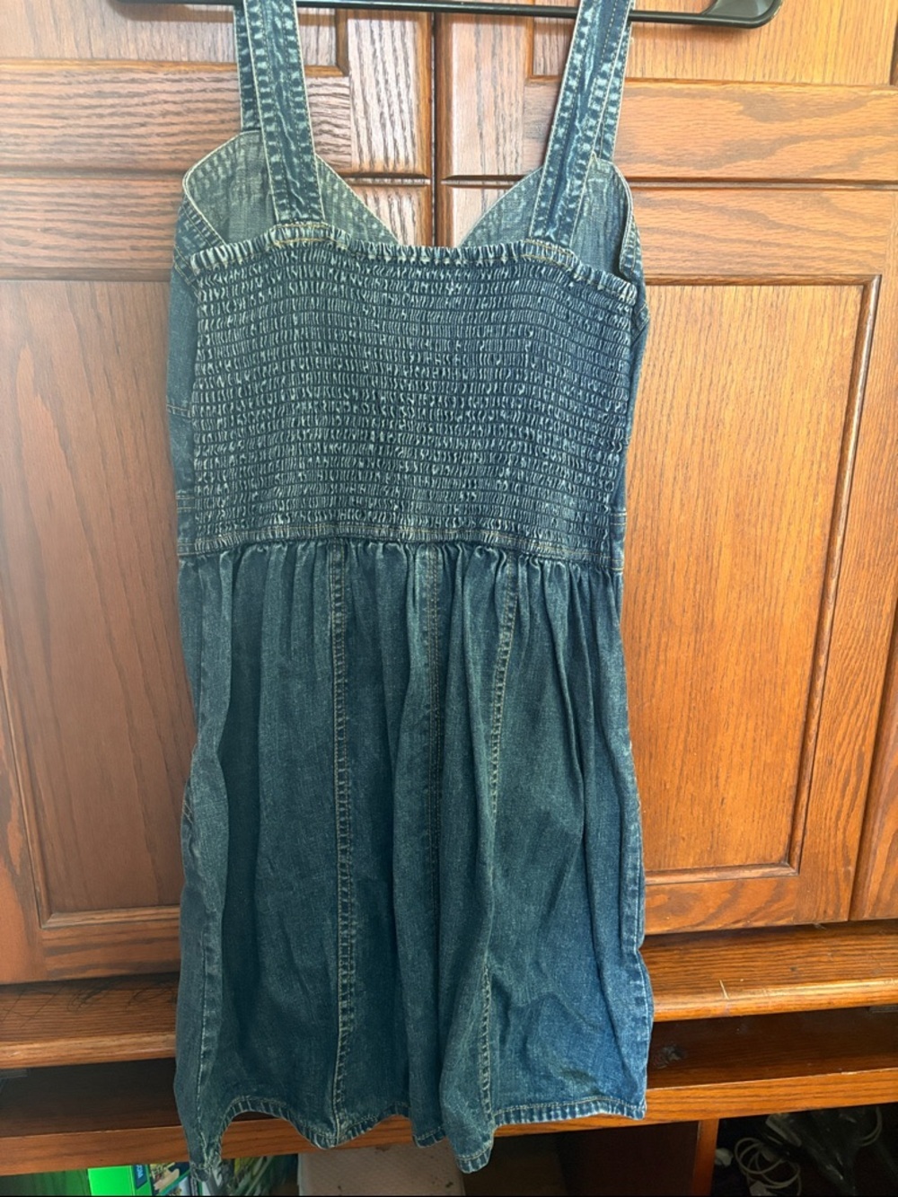Japna Dark Blue Denim Pinafore Overalls Dress - Picture 4 of 10